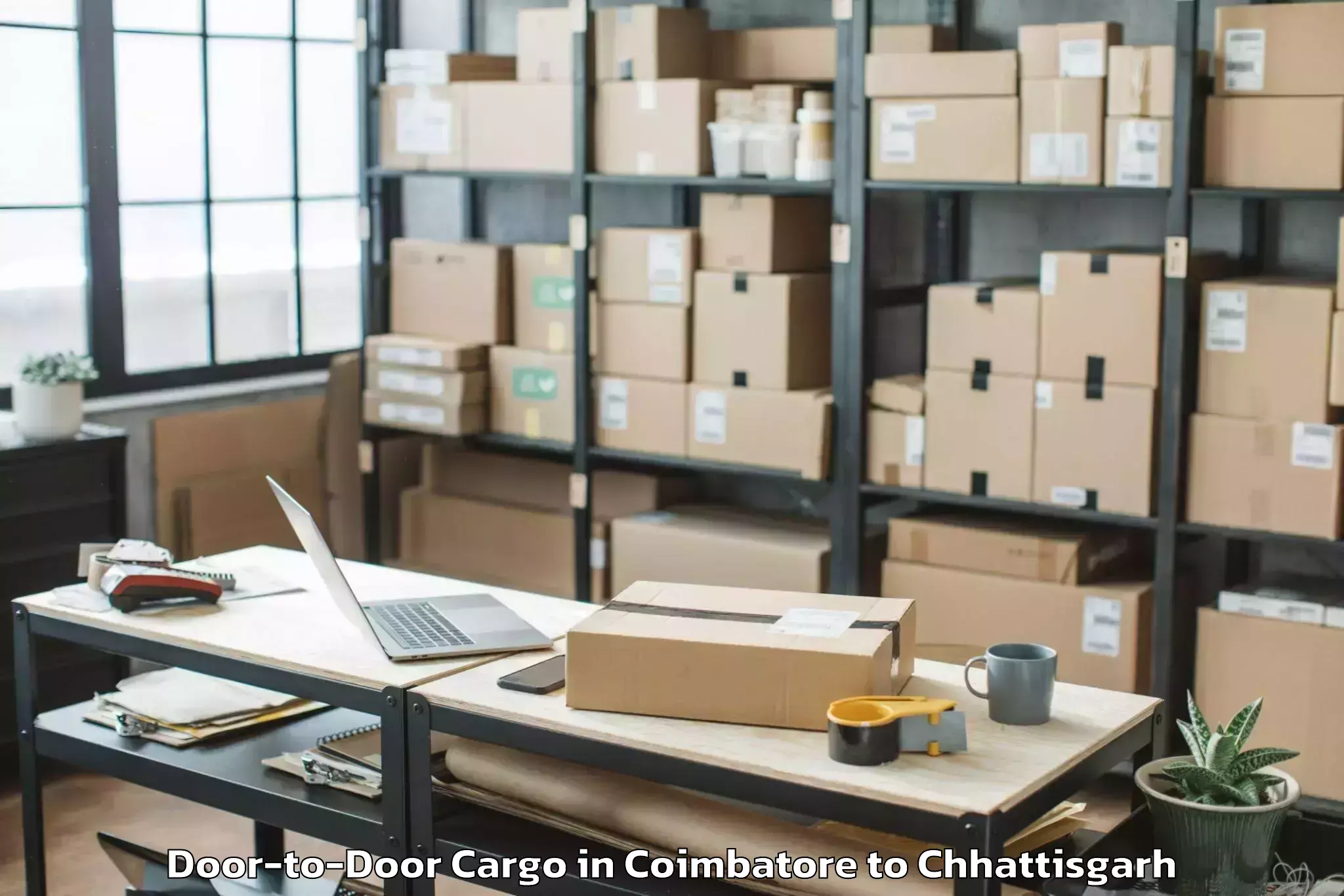 Efficient Coimbatore to Bhopalpattnam Door To Door Cargo